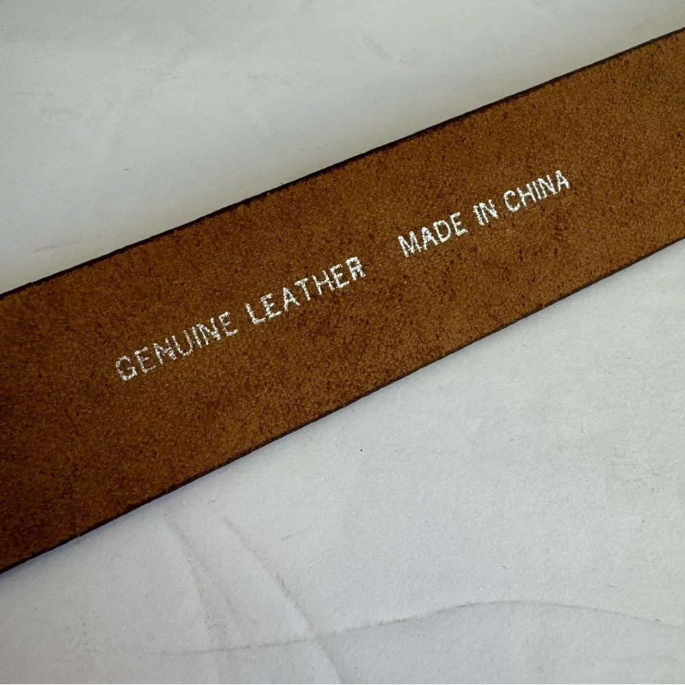 Vintage Y2K Brown Leather Belt‎ Western Boho Womens Large The Ritz Collection